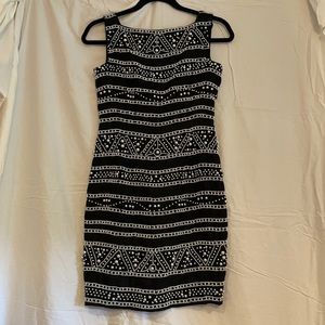 Black Beaded Cocktail Dress - size 4